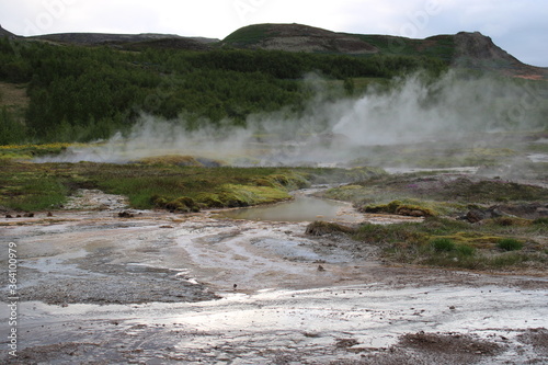 Geothermalgebiet am großen Geysir und Strokkur in Südisland