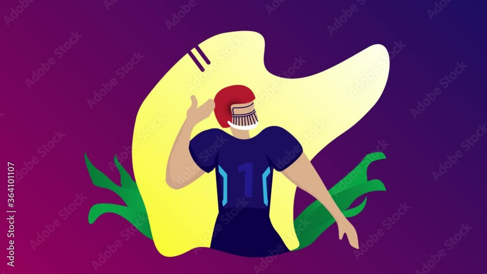 American football player animation throwing a ball American football player animation throwing a ball