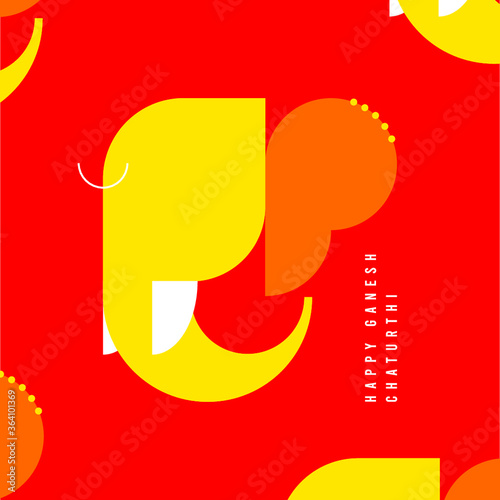 happy ganesh chaturthi colorful composition template