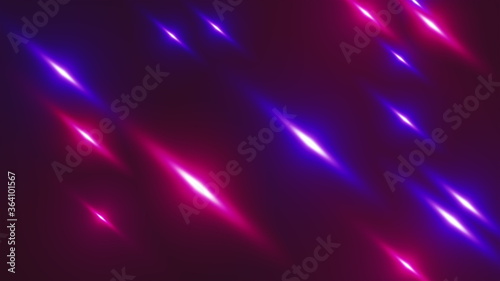 Beams of light of different colors randomly blink on a dark. Computer generated background 3d rendering © turbomotion046
