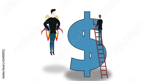 Businessman competes with his rival to gets success