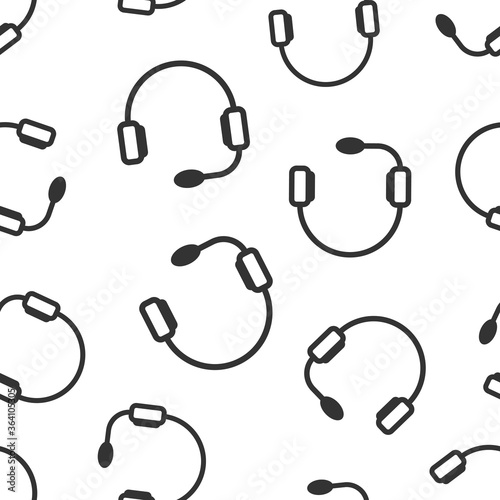 Helpdesk icon in flat style. Headphone vector illustration on white isolated background. Chat operator seamless pattern business concept.