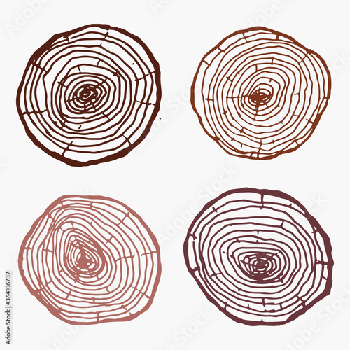 wood cut vector set on isolate background