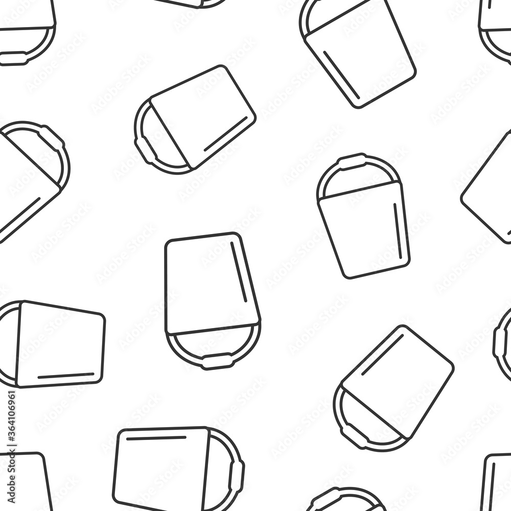 Bucket icon in flat style. Garbage pot vector illustration on white isolated background. Pail seamless pattern business concept. Bucket icon in flat style. Garbage pot vector illustration on white isolated background. Pail seamless pattern business concept.