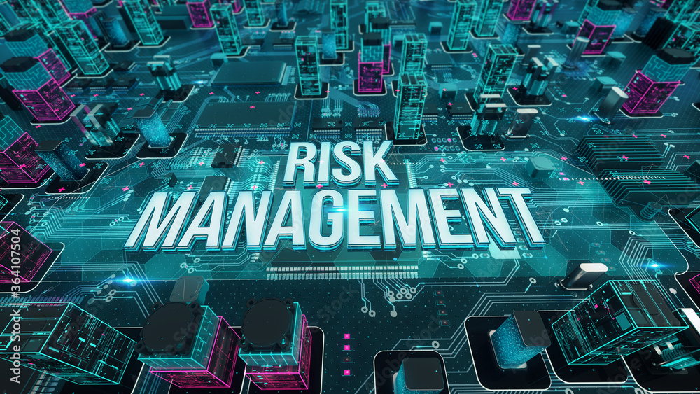 Risk Management with digital technology concept 3D rendering Stock