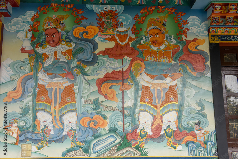 Buddhist artwork at the monastic zone of Lumbini on Nepal