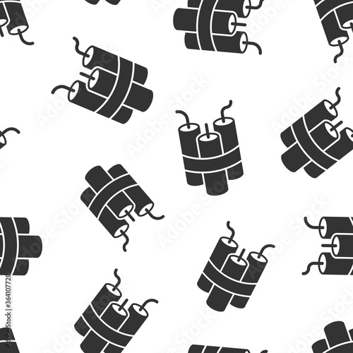 Bomb icon in flat style. Dynamite vector illustration on white isolated background. C4 tnt seamless pattern business concept.