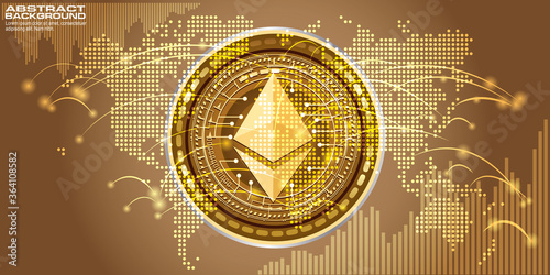 Abstract digital background with money and technology.
