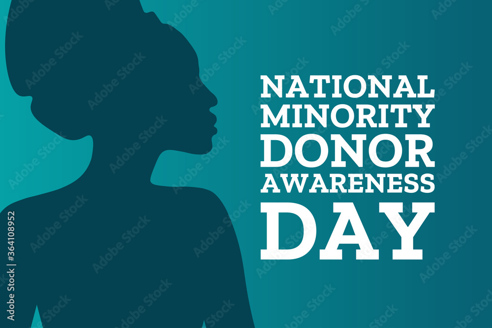 National Minority Donor Awareness Day. August 1. Holiday concept. Template for background, banner, card, poster with text inscription. Vector EPS10 illustration.