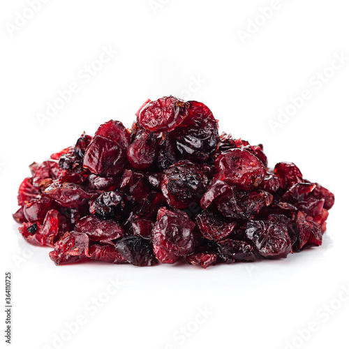 Dried cranberries isolated on white background