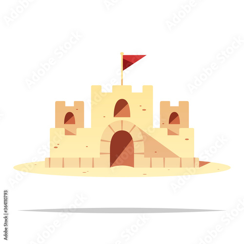 Sand castle vector isolated illustration