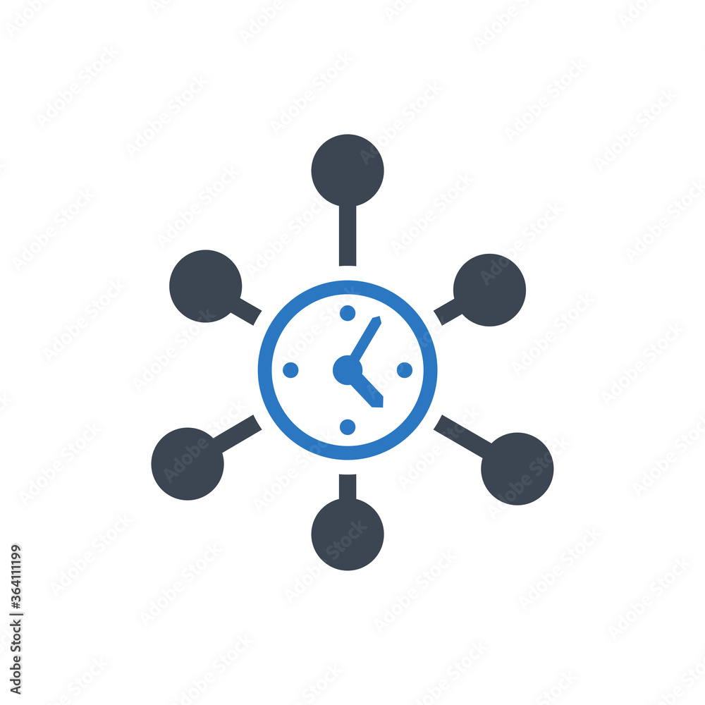 Time Network Icon. time, zone, schedule (vector illustration) Time Network Icon. time, zone, schedule (vector illustration)