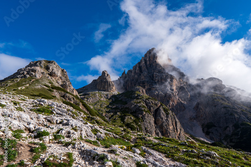 Sexten Dolomites Mountain Einserkofel in South Tyrol, Italy 