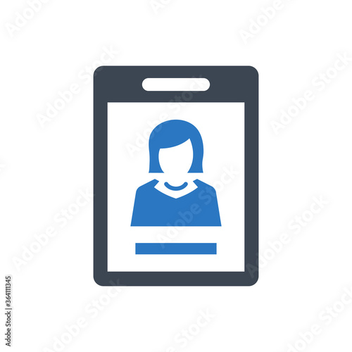 Employee Card Icon. identity card, identification (vector illustration)