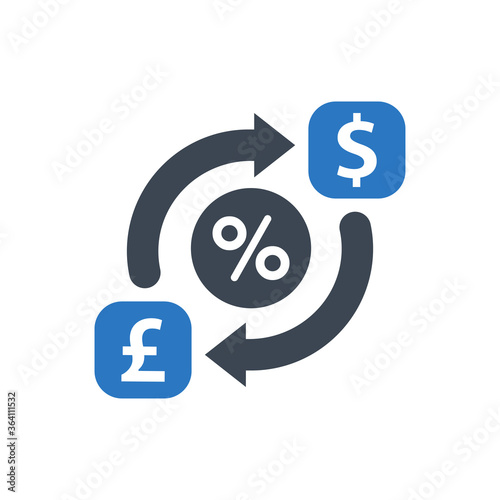 Exchange Rate Icon. exchange, money, currency (vector illustration)