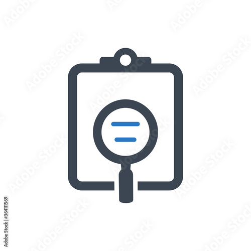Search Report Icon. Assessment, proofreading (vector illustration)