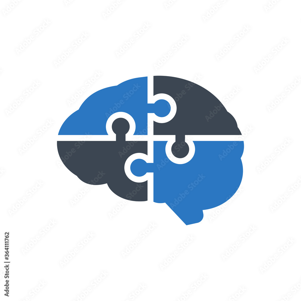 Obraz premium Creative Solution Icon. problem solving, puzzle (vector illustration)