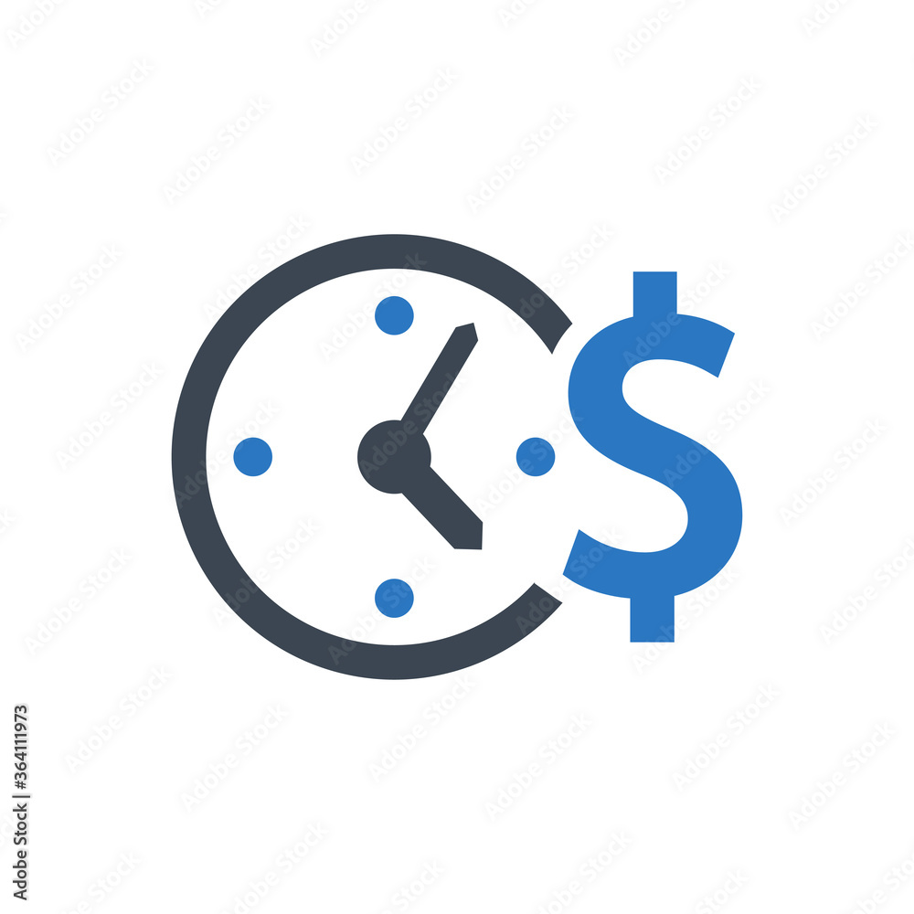 Money Time Icon. Investment, budget plan (vector illustration) Money Time Icon. Investment, budget plan (vector illustration)