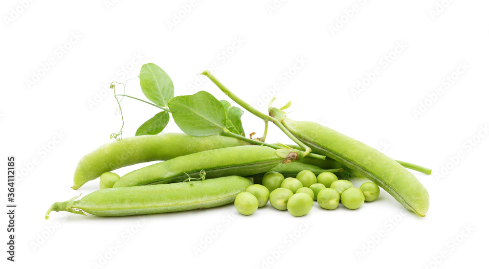 Green ripe peas.