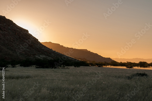Sunset near Aba Huab in Damaraland