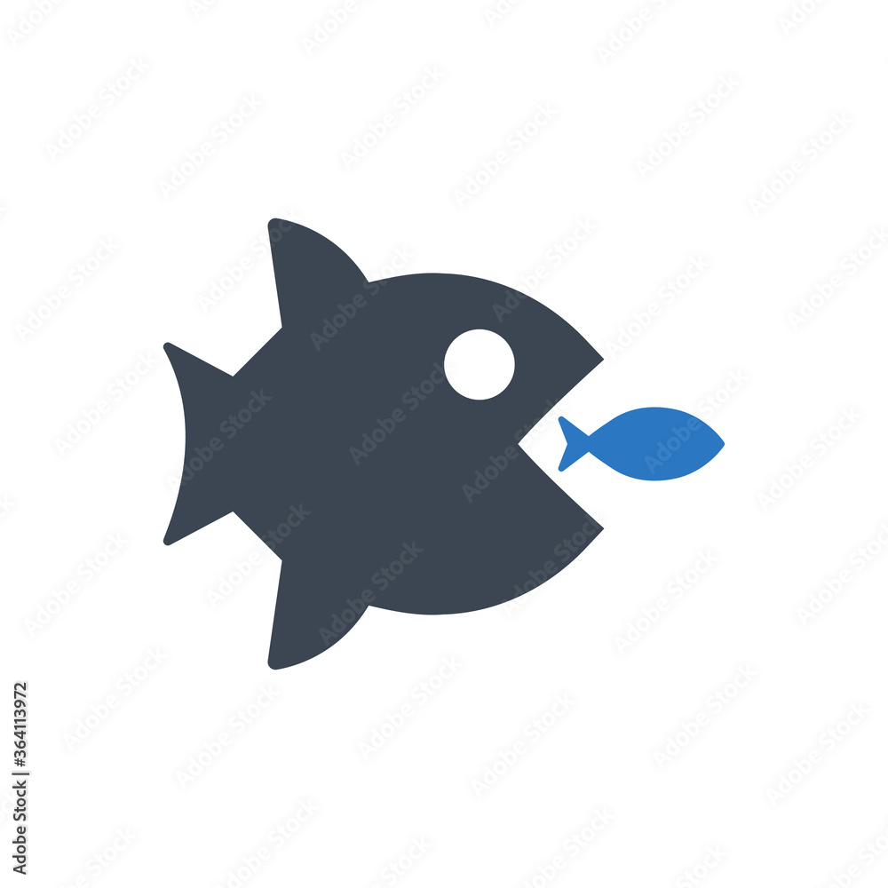 Fototapeta premium Eliminate Rivalries Icon. competition, fishing (vector illustration)