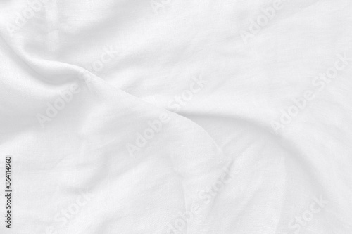 Texture background white fabric cotton luxury top view flat lay. Creases soft look that like cloth soft wave for backdrop or wallpaper and copy space abstract.