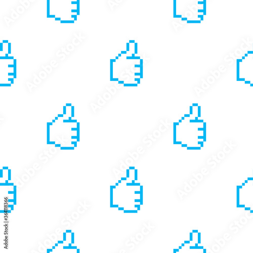 vector pattern of hand gestures. Set of pixel art style icons.