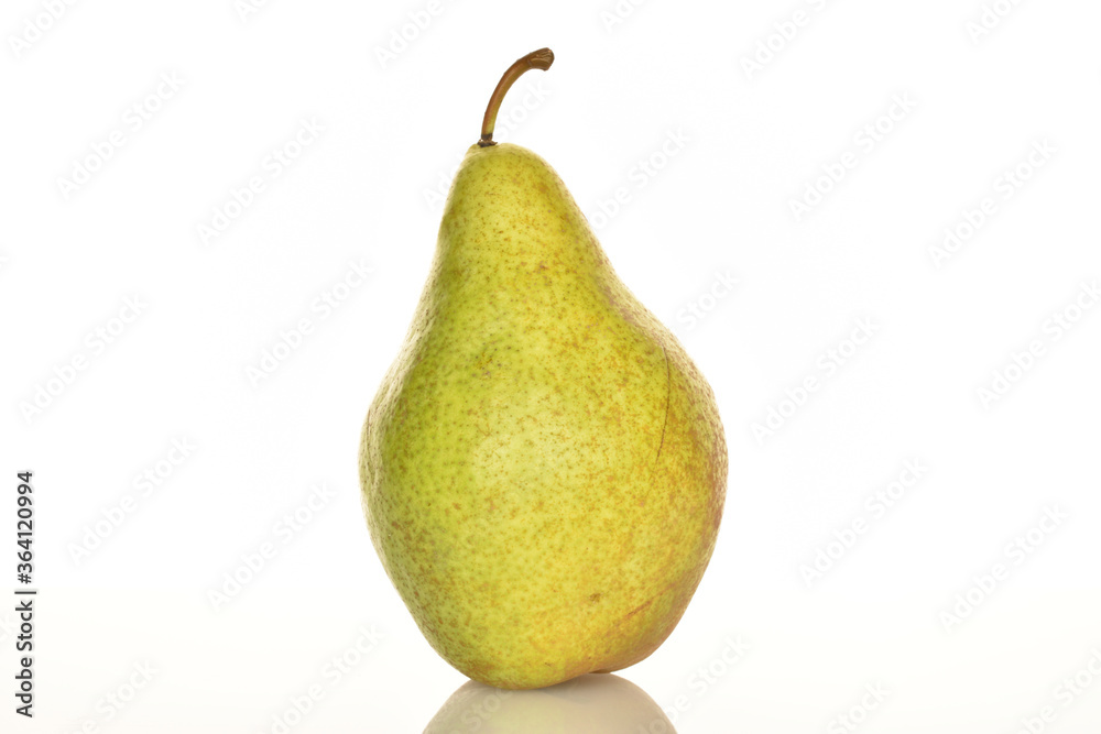 Ripe sweet green pears, close-up, isolated on white. Ripe sweet green pears, close-up, isolated on white.