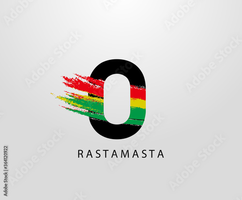 O Letter Logo With Splatter and Rasta Color. Letter O Reggae