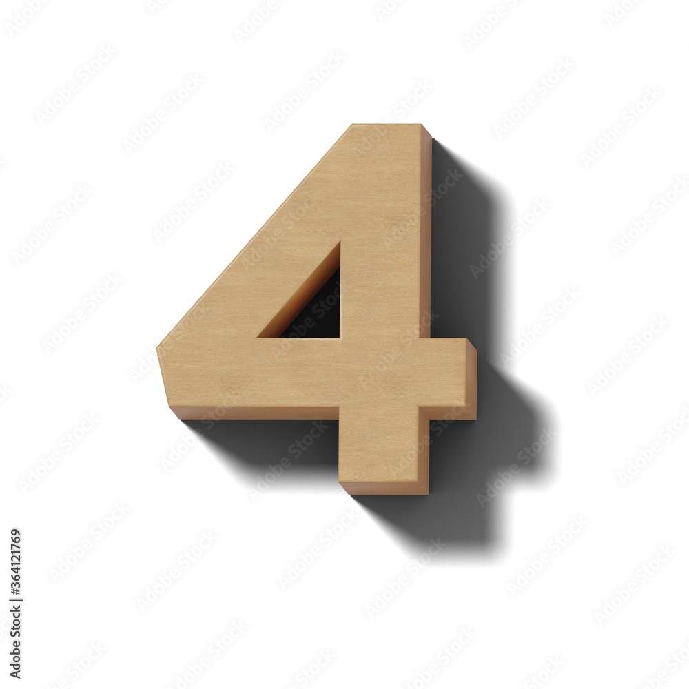 Obraz premium リアルな木製の文字ブロックの4