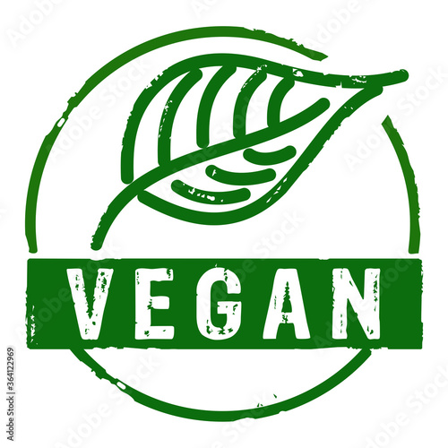 Vegan grunge stamp vector icons. Life style, ecology, bio, organic food, vegetarian and natural healthy diet concept.