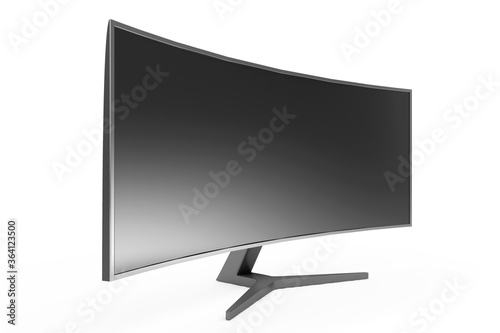 Modern professional widescreen monitor with curved screen