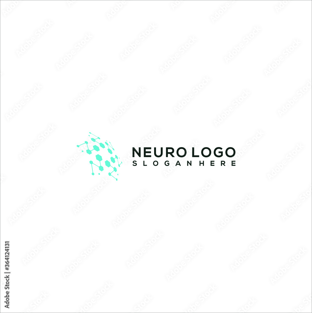 Simple neuro technology logo design vector concept Simple neuro technology logo design vector concept