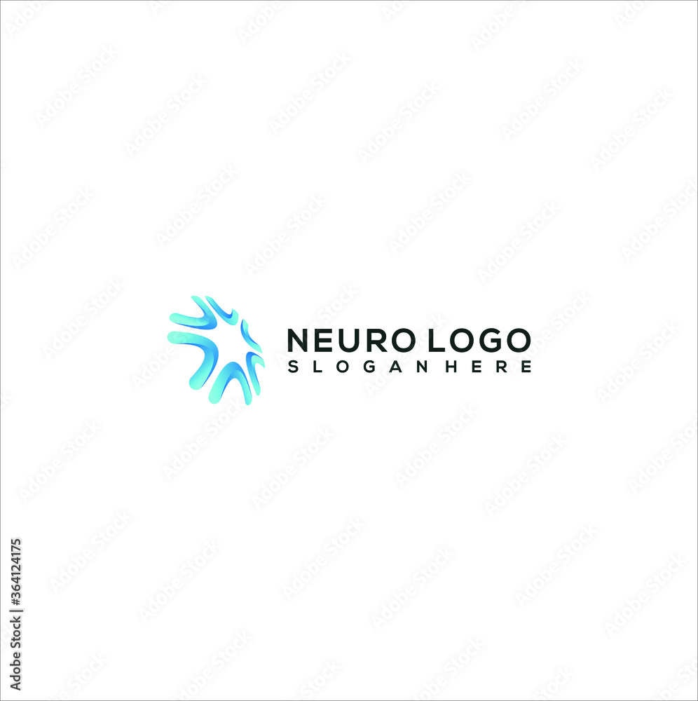 Simple neuro logo design vector concept