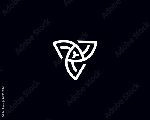 Abstract flower petals moving logo icon design modern minimal style illustration. Blade swirl vortex line emblem sign symbol mark vector logotype