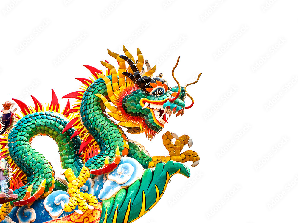  dragon statue isolated on white background