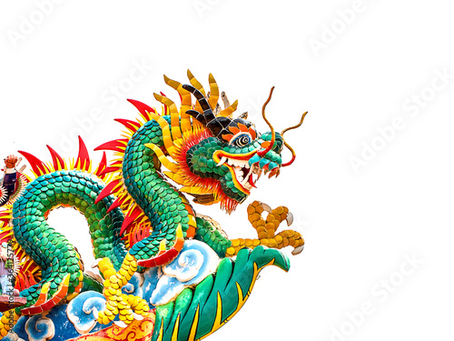  dragon statue isolated on white background