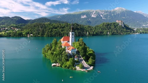 Pilgrimage Church of the Assumption of Maria, Cerkev Marijinega Vnebovzetja, Lake Bled, Slovenia