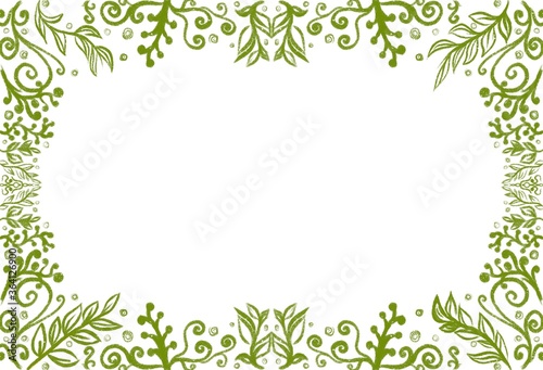 Frame with vines and leaves, space for letters, concepts  Illustration for the autumn season, used to design greeting cards.