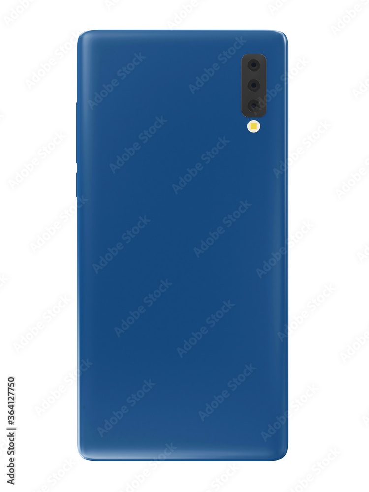 Back view of modern smartphone, mobile isolated on white background Back view of modern smartphone, mobile isolated on white background