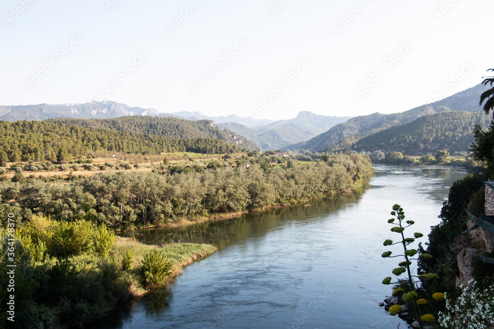 Ebro river as it passes through Miravet, in Catalonia