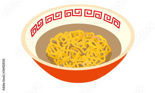 丼に盛り付けられた温かいインスタントラーメン