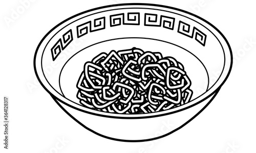 丼に盛り付けられた温かいインスタントラーメン
