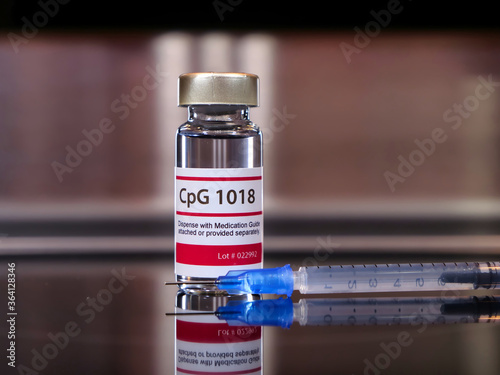 Fotografie Bottle of COVID-19 Vaccine Candidate with CpG 1018 Adjuvant