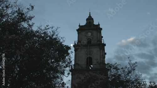 clock tower in ancient architecture with sky photo