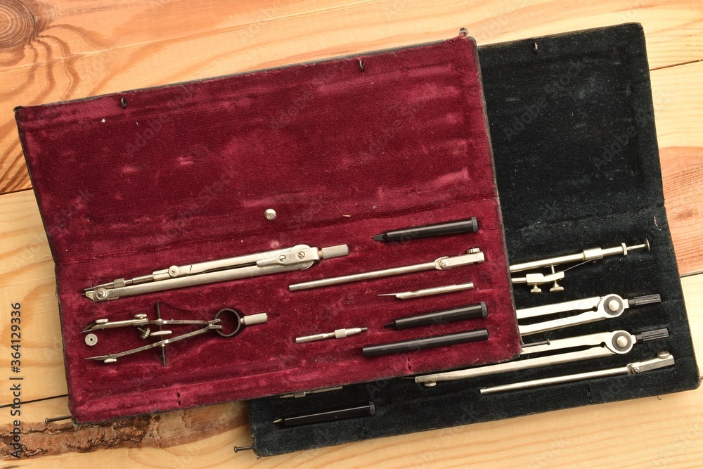 Rare metal drawing supplies, close-up. Rare metal drawing supplies, close-up.