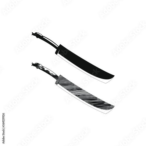 dragon blade vector in black and white