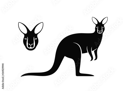 Kangaroo logo. Isolated kangaroo on white background