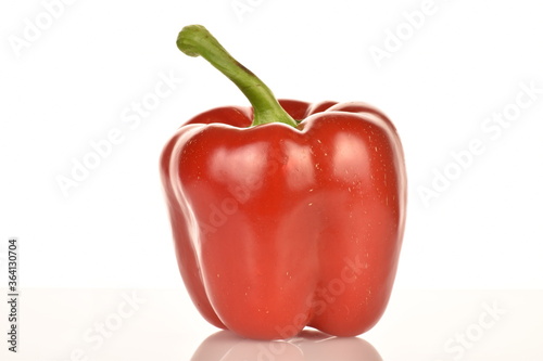 Sweet bell pepper, close-up, isolated on white.