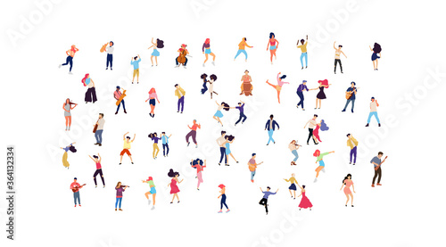 Dancing people vector isolated illustration. Musicians flat illustration